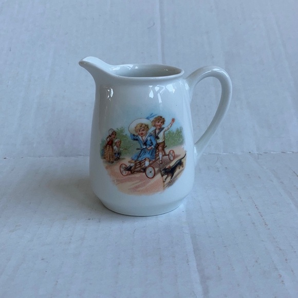 Vtg Germany child's white pitcher dog play - Picture 2 of 12